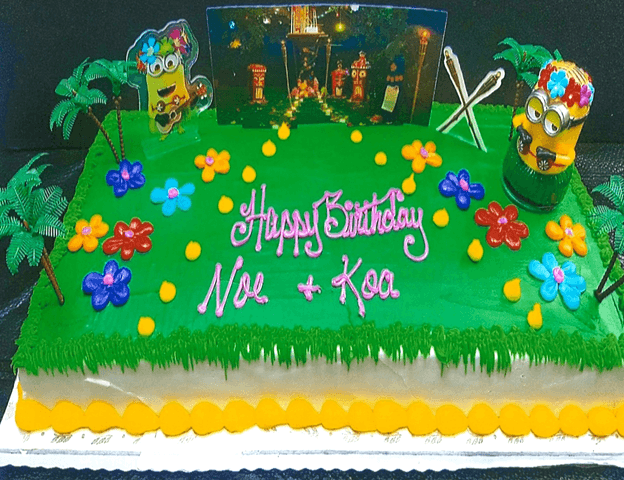 Minion Luau Cake
